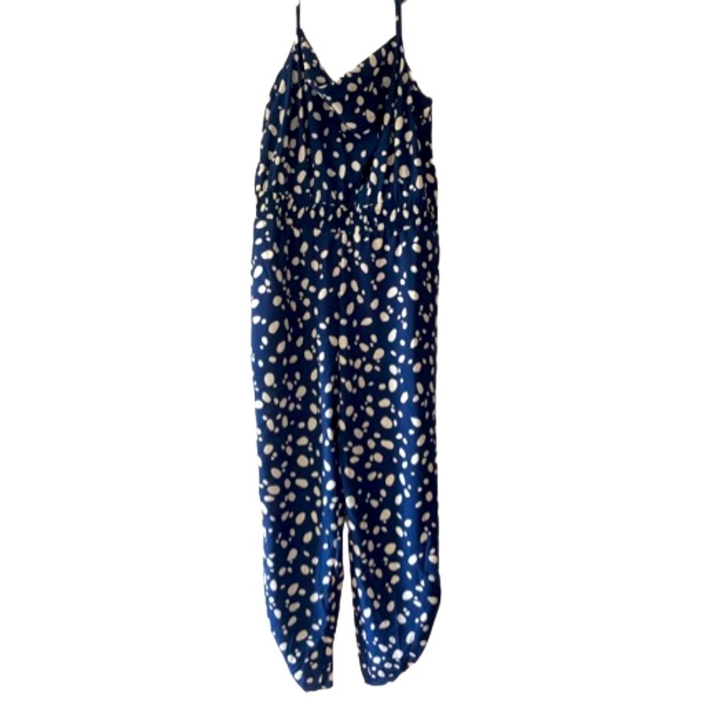 Bar III Extra Large Patterned Navy Blue Jumpsuit‎ NWT
